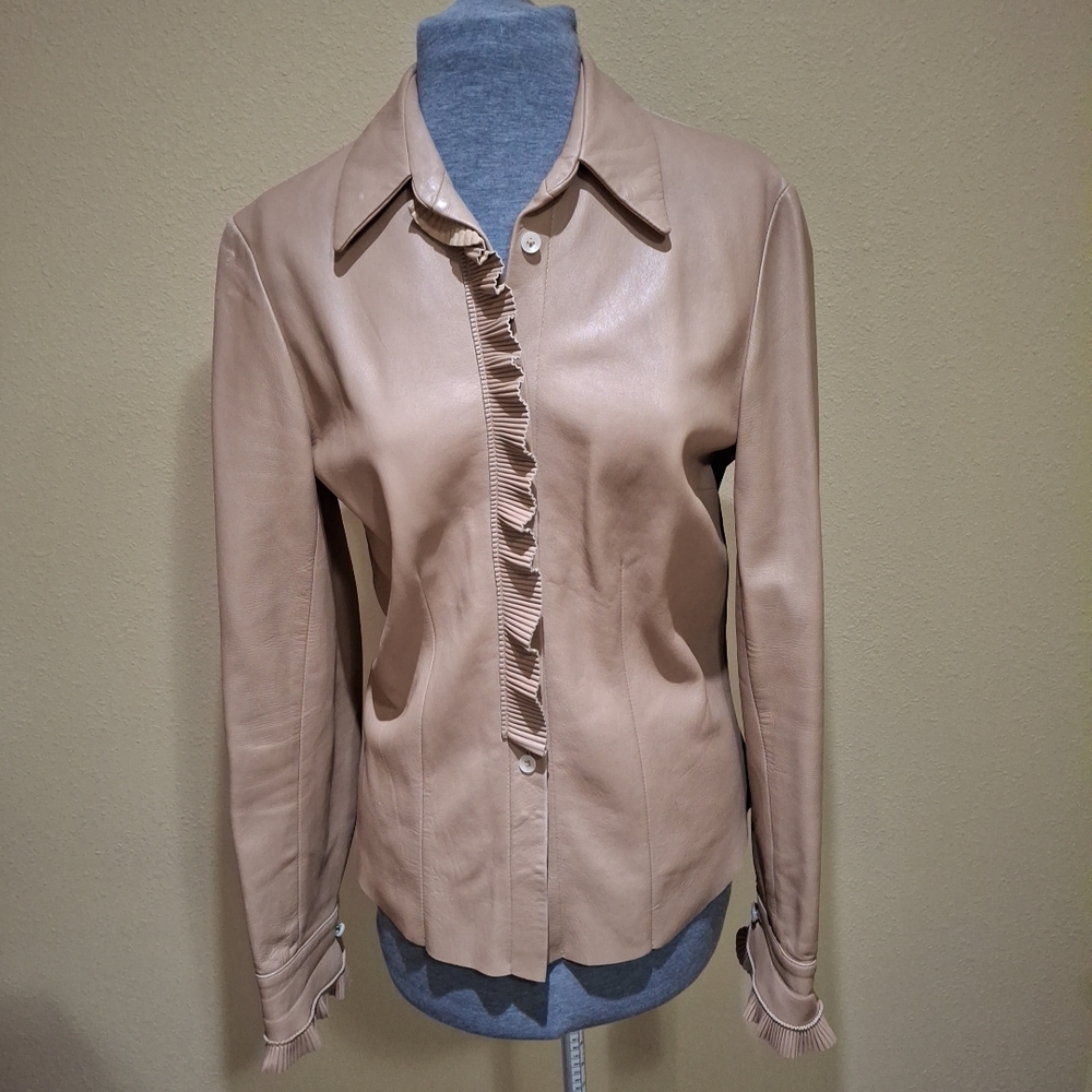 Anthropologie The Wrights Leather Jacket 10